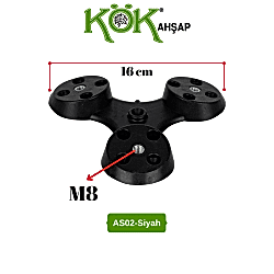 AÇILI KONİK AYAK APARAT SETİ 3'Lü (SİYAH)