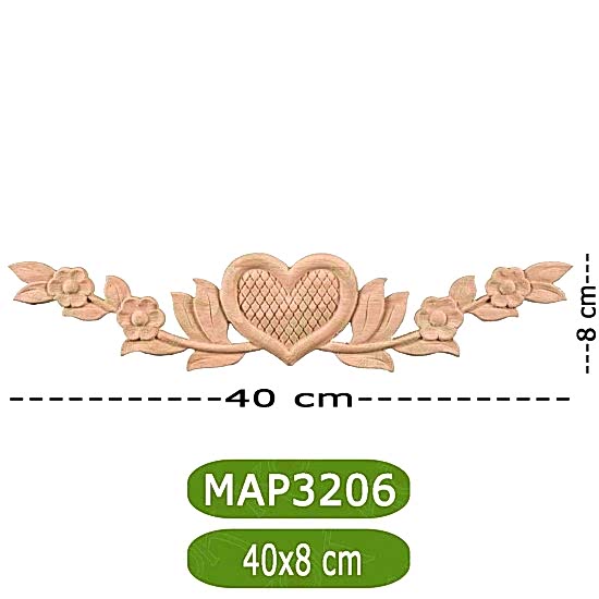 MAP-3206-40*8*1 Ahşap Oyma Aplik