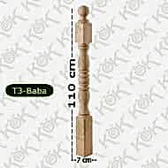 T3 Merdiven Babası Trabzan Modeli 7*7*110 Cm Çam
