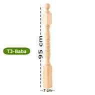 T3 Merdiven Babası Trabzan Modeli 7*7*95 Cm KAYIN