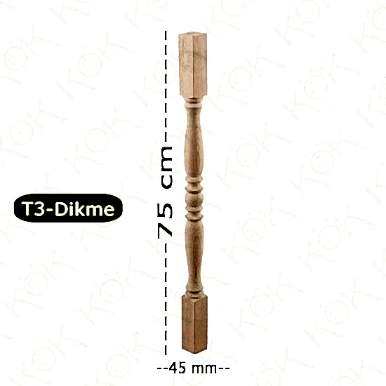 T3 Merdiven Dikmesi Trabzan Modeli 4.5*4.5*75 Cm Çam