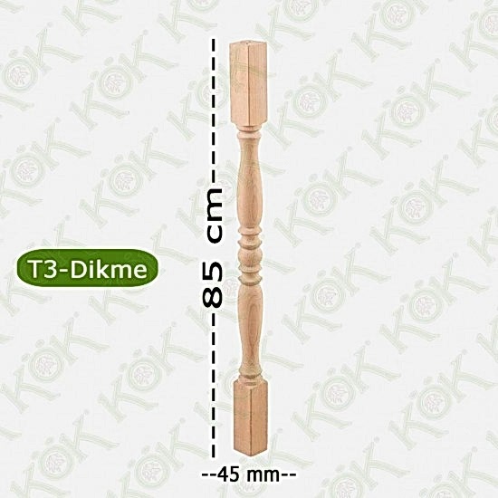 T3 Merdiven Dikmesi Trabzan Modeli 4.5*4.5*85 Cm Çam
