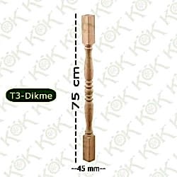T3 Merdiven Dikmesi Trabzan Modeli 4.5*4.5*75 Cm Kayın