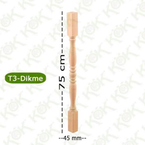 T3 Merdiven Dikmesi Trabzan Modeli 4.5*4.5*75 Cm Kayın
