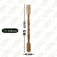 T3 Merdiven Dikmesi Trabzan Modeli 4.5*4.5*85 Cm Kayın