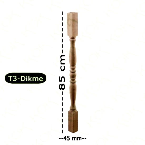 T3 Merdiven Dikmesi Trabzan Modeli 4.5*4.5*85 Cm Kayın