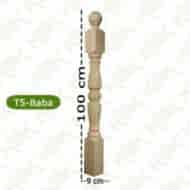 T5 Merdiven Babası Klasik Model Fitilli 9*9*100 Cm Çam