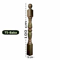 T5 Merdiven Babası Klasik Model Fitilli 9*9*100 Cm Çam