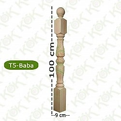 T5 Merdiven Babası Klasik Model Fitilli 9*9*100 Cm Kayın
