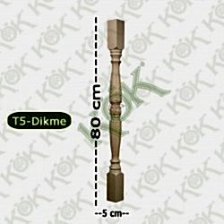 T5 Merdiven Dikmesi Klasik Model Fitilli 5*5*80 Cm Kayın