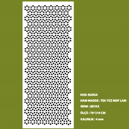 Mdf Seperatör 4 mm Bursa Beyaz