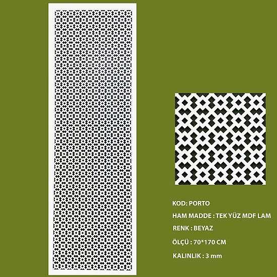 Mdf Seperatör 3 mm Porto 70*170 Cm Beyaz